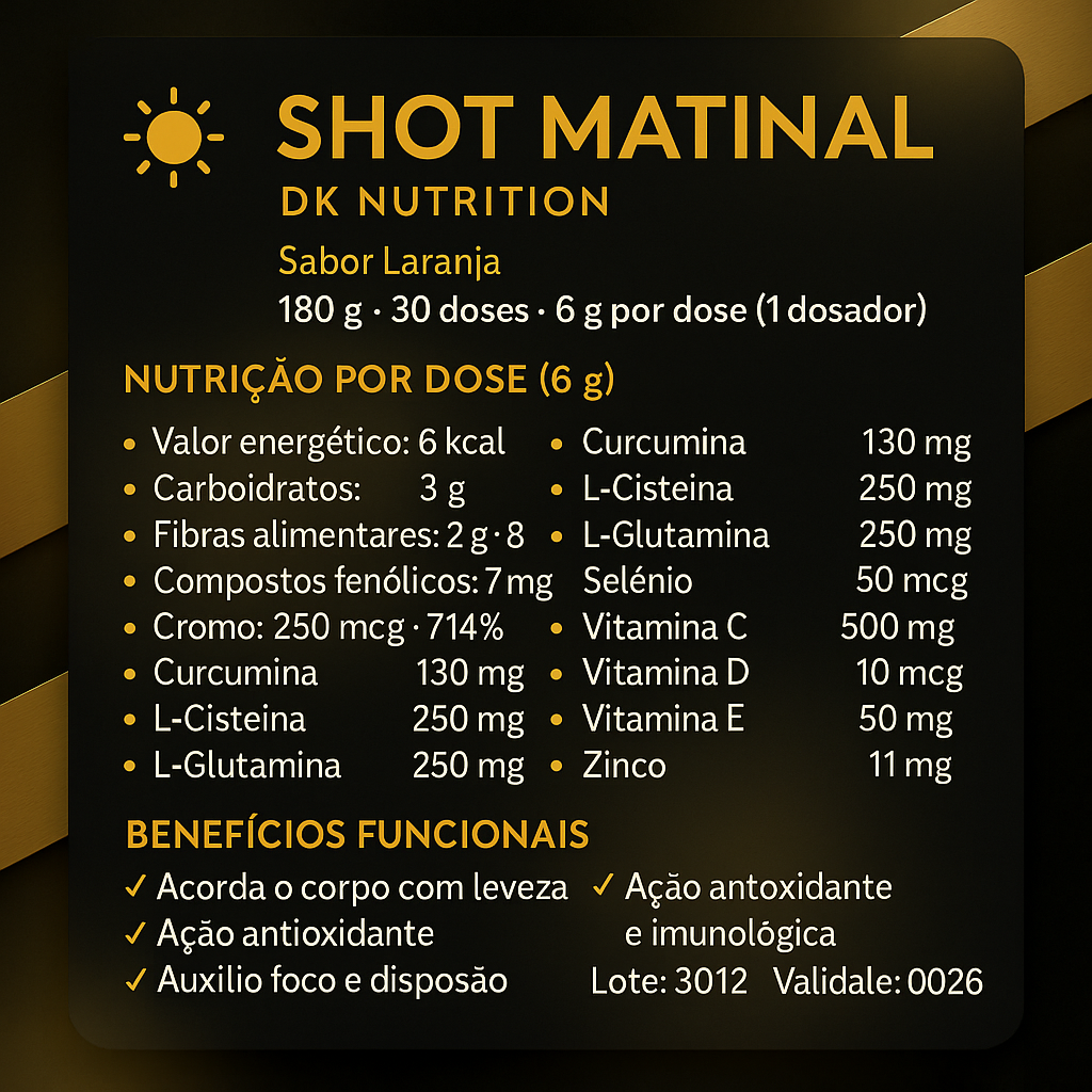 Shot Matinal sabor Laranja 180G