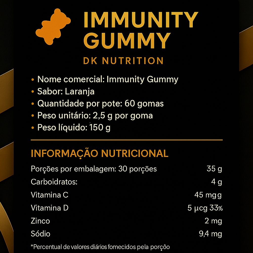 Imunity Gummy sabor laranja