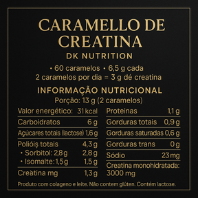 Bala Creatina Sabor Caramelo DK 60 unidade (Leve 2 Mais Barato +30%)