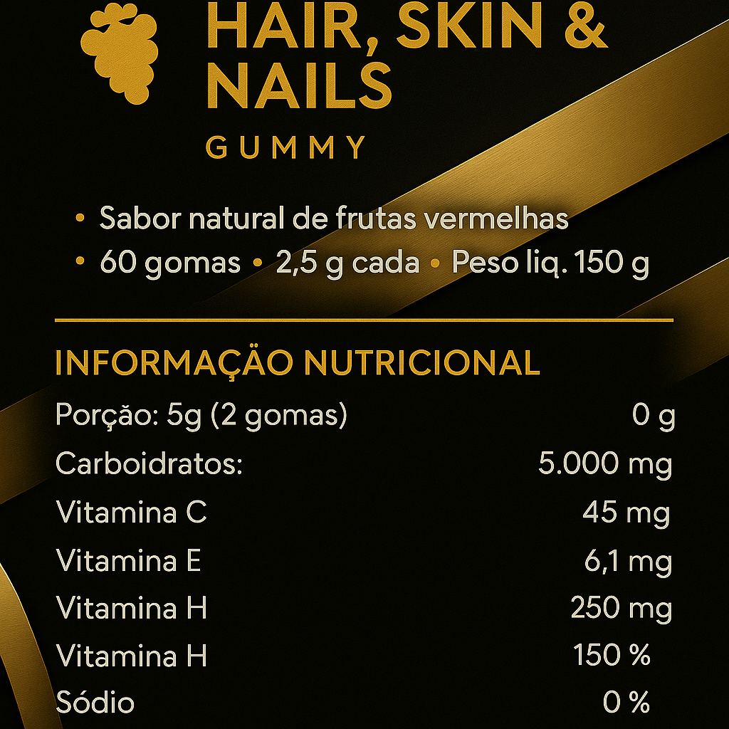 Hair, Skin & Nails gummy sabor de frutas vermelhas